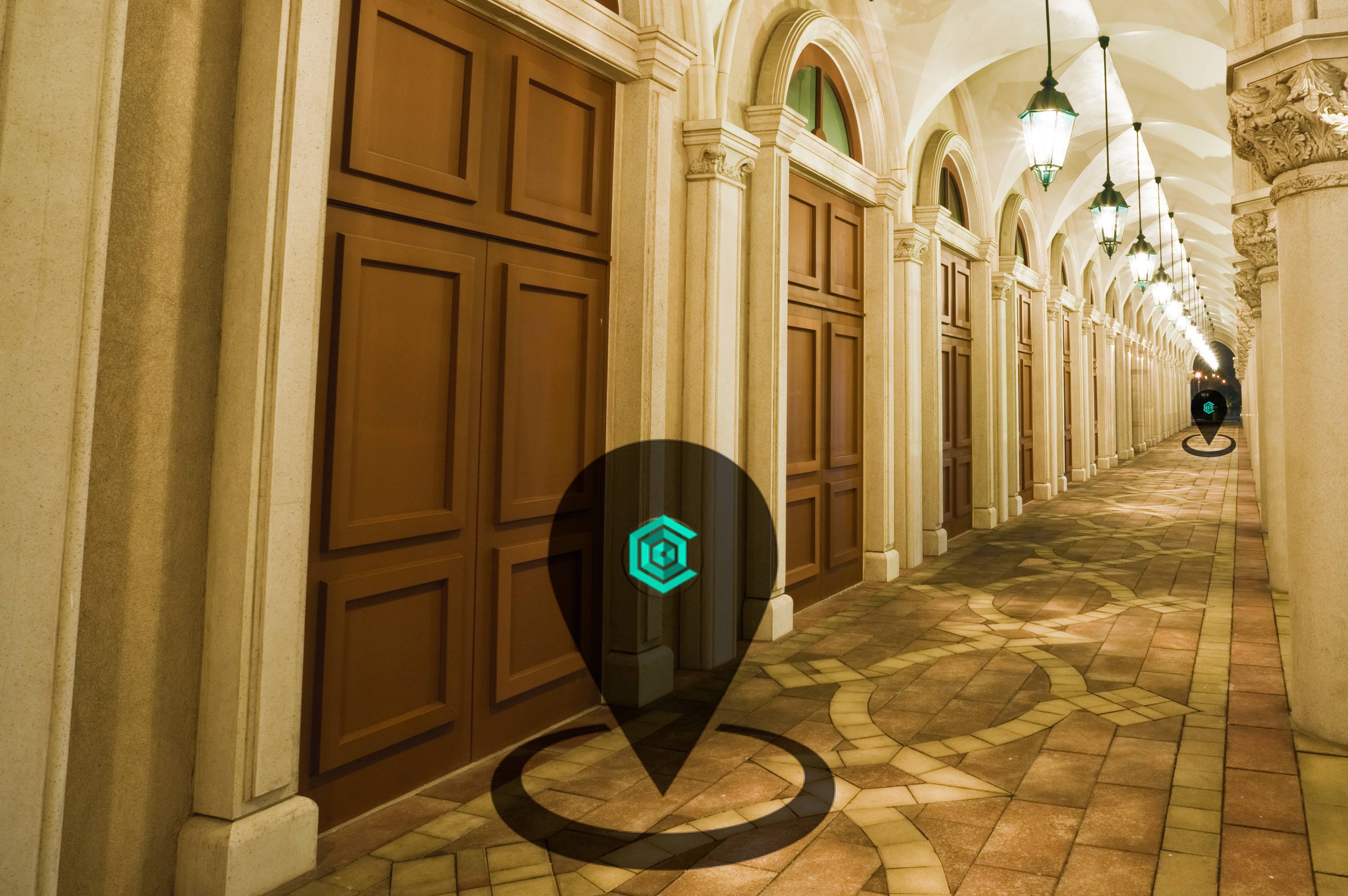 Drei contexagon Beacons